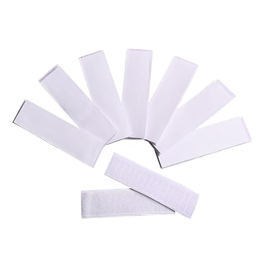 ULTECHNOVO 5pcs Back Adhesive Hook and Loop Tape Table Skirt Sticker Pads for Home Office Reusable and Removable Strong Hold Smooth Surfaces for Crafting and Mounting