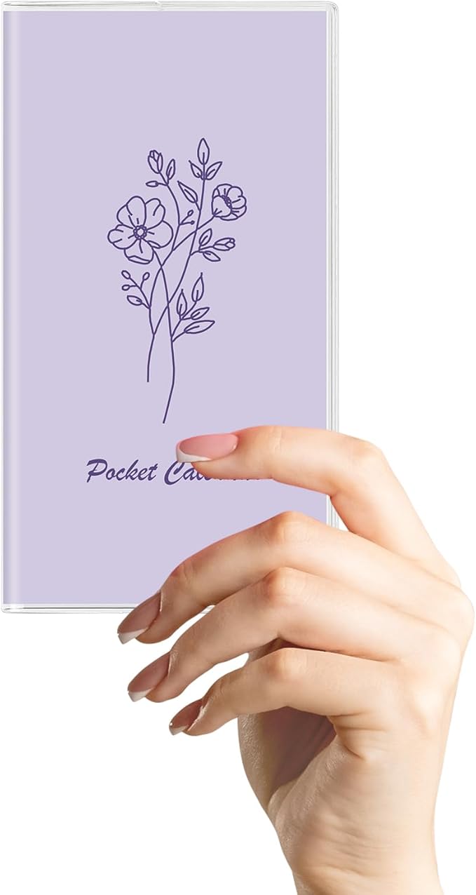 KONVINIT Pocket Calendar 2025-2027, Pocket Planner 2026-3.7" x 6.7" - Runs from July 2025 Until December 2027, Monthly Planner 2025-2027 with PVC Cover for Planning, Purple