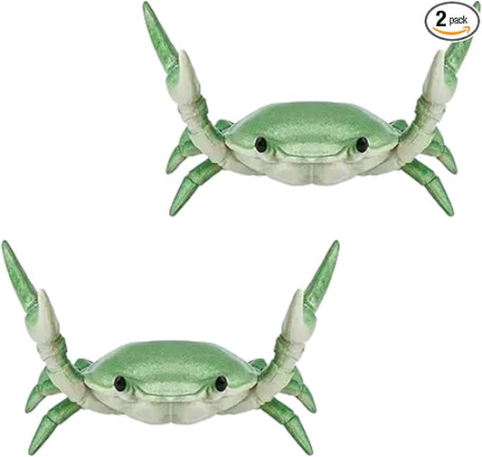 2Pcs Creative Crab Pen Holder Weightlifting Crabs Pen Stand Storage Rack, Office Desktop Decoration, Pencil Holders Supplies Holders and Dispensers, Desk Accessories and Workspace Organizers (Green)