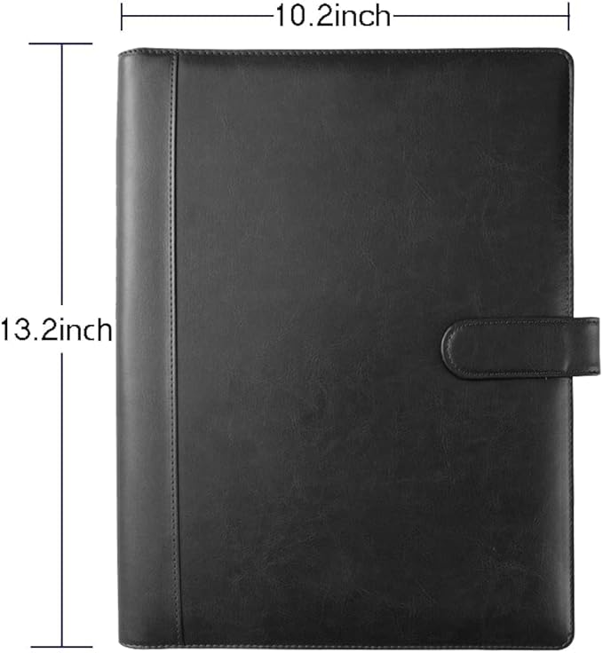 Professional Portfolio Leather Business Padfolio Notebook with Letter Size Clipboard, A4 Portfolio Binder & Organizer Folder (Excluding calculators)