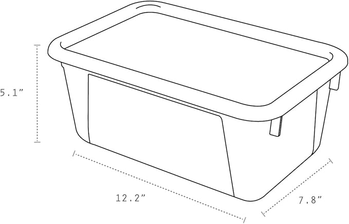 Storex Small Cubby Bins – Plastic Storage Containers for Classroom with Non-Snap Lid, 12.2 x 7.8 x 5.1 inches, Translucent, 5-Pack (62436U05C)