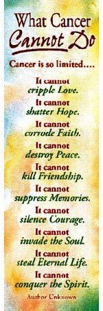What Cancer Cannot Do Paper Bookmarks - Pkg. of 25 (U9108)