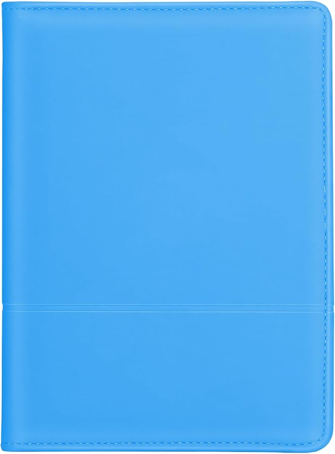 A5 Padfolio Business Portfolio Folder,Junior Size Document Folder Organizer, Padfolio with Interior Pocket and Pen Loop, 5 x 8 Writing Pad Included, Blue