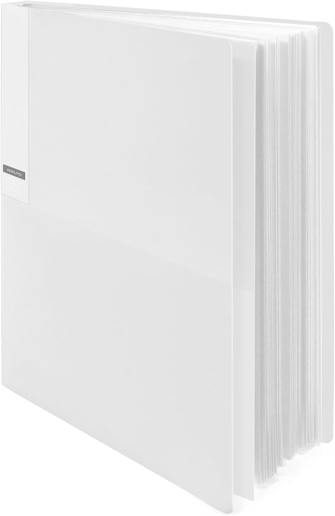 Kokuyo 40-Pocket Binder with Plastic Sleeves (Clear), A4 Art Portfolio Folder with Clear Sheet Protectors. 80 Pages of Presentation Display Book. Japan Import (CTRA-C40T)