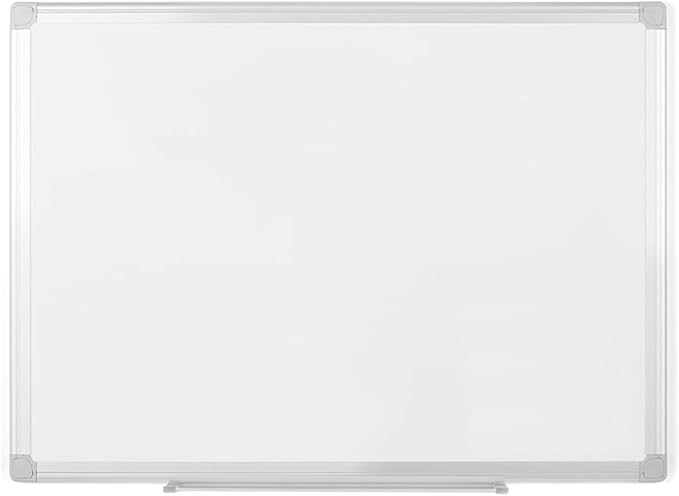 MasterVision Earth Series Magnetic Laquered Steel Dry Erase Board, 100% Recycled Frame, Snap-On Marker Tray, 48" x 96", Aluminum Frame