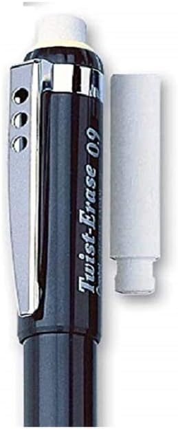 Pentel Twist-Erase III Automatic Pencil with 1 Eraser Refill, 0.9mm, Assorted Barrels, 1 Pack (QE519BP-K6)