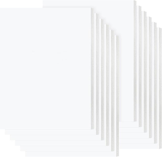 Mat Board Center, 12 Pack 9x12 White Foam Boards, Acid Free Foam Core Board, 1/8 inch Thick