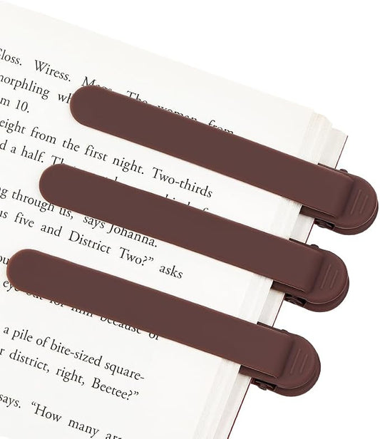 3Pcs Automatic Bookmark Book Marks for Reading Women, Kids & Men, Unique & Cute Silicone Bookmarks with Page Holder