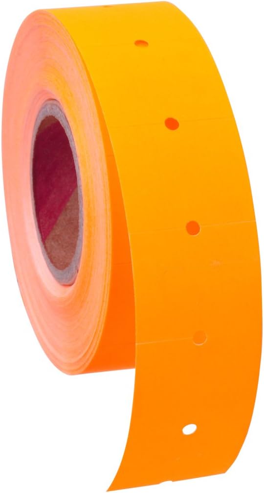 Fluorescent Orange with No Tamper Proof Slits Labels to fit Towa®GL/ SpeedyMark4/ Halmark Model "L" Price Guns 16 Pack (Free Ink Roll Included)