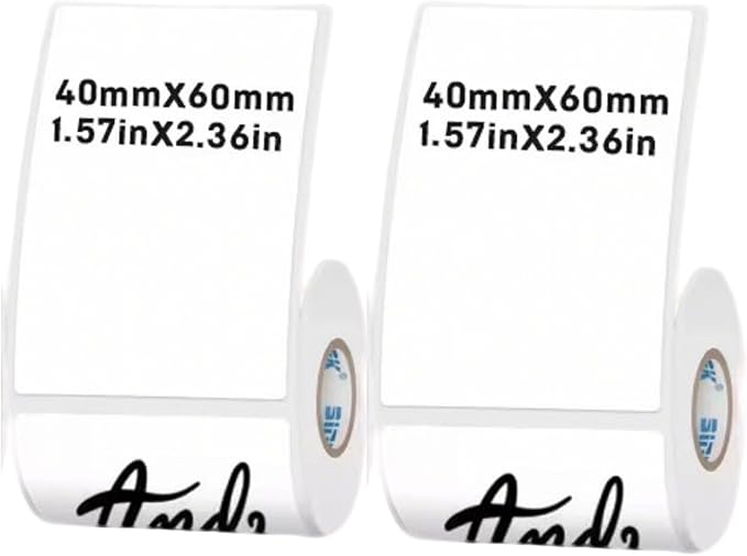 White Thermal Labels Compatible with Phomemo,Marklife for Barcode, Price Tags, Shipping & Logo Design (2, 1.57" x2.36" 130pcs/Roll)