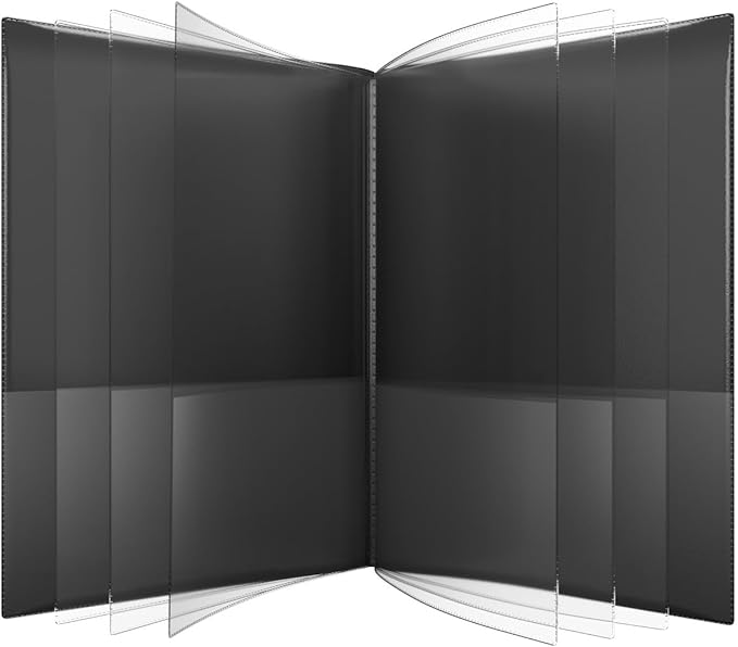 Nicky's® Multi Pocket Organizer, 10 or 14 Page Folder, Water Proof, Patented Tear-Resistant, Flexible Plastic, Proudly Made in USA, Binder Substitute. (14-in-1 Black)