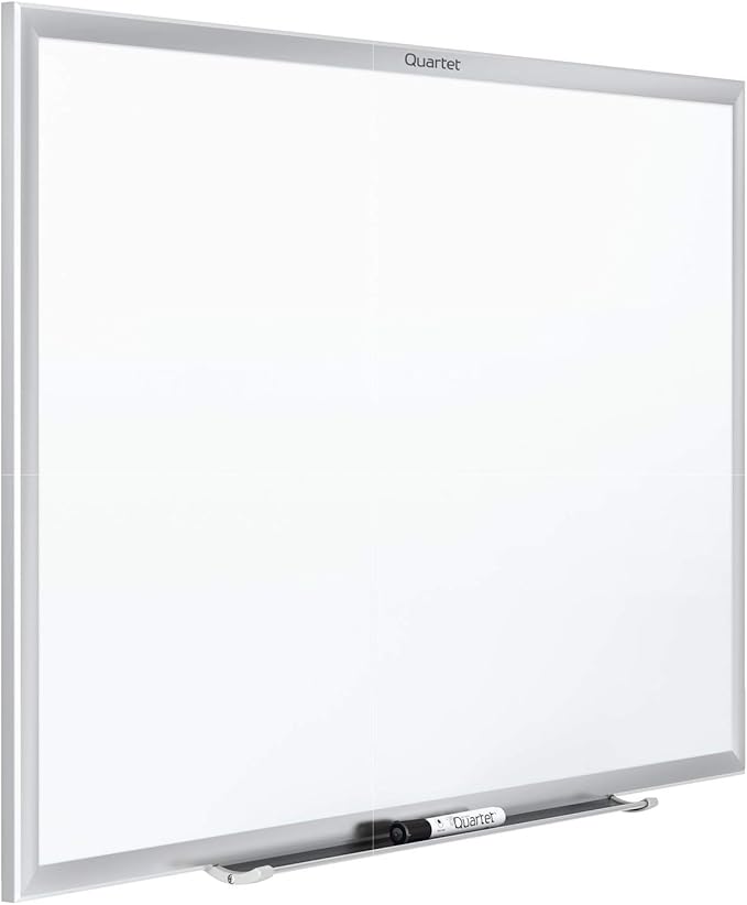 Quartet Magnetic Dry Erase White Board, 24"W x 18"H Whiteboard, Nano-Clean Surface Resists Ink Stains, Silver Aluminum Frame (SM531)