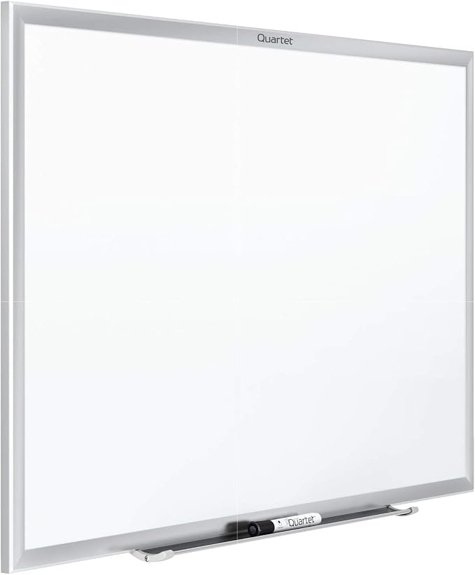 Quartet Magnetic Dry Erase White Board, 36"W x 24"H Whiteboard, Nano-Clean Surface Resists Ink Stains, Silver Aluminum Frame (SM533)