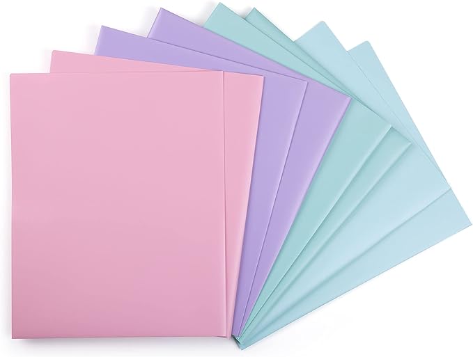 Mintra Office Poly Pocket Folders (Pastel, 8pk)
