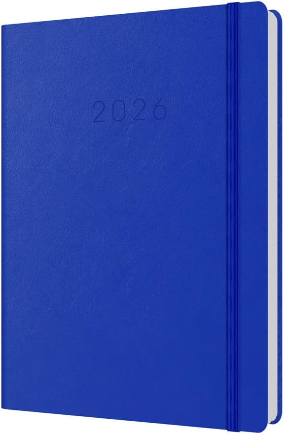 Collins - Legacy - 2026 12 Month Calendar Year Planner, Day-To-Page with 1/2 Hourly Appointments Diary, A5 Hard Cover - Blue (CL51.60-26)