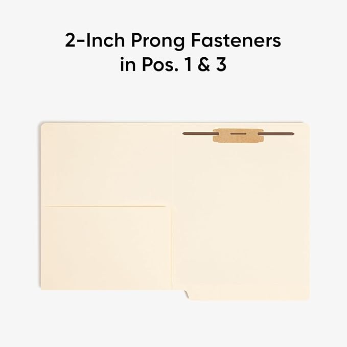 Smead End Tab Pocket Folder with Fastener, Straight-Cut Tab, 1 Pocket, Letter Size, Manila, 25 per Box (34099)