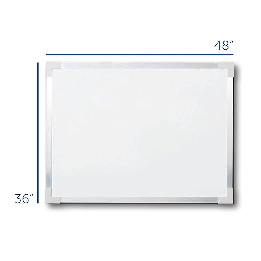 Flipside Products 17641 36" x 48" White Aluminum Framed Dry Erase Board
