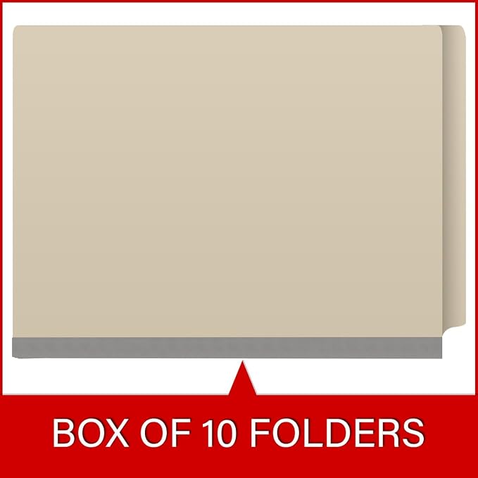 18 Pt. Manila Classification Folders, Full Cut End Tab, Letter Size, 1 Divider (Box of 10)