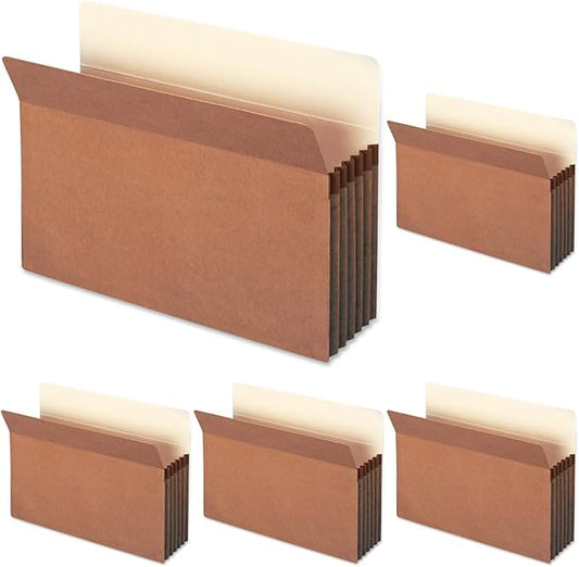 Smead File Pocket, Straight-Cut Tab, 5-1/4" Expansion, Legal Size, Redrope, 10 per Box (74234) (Pack of 5)