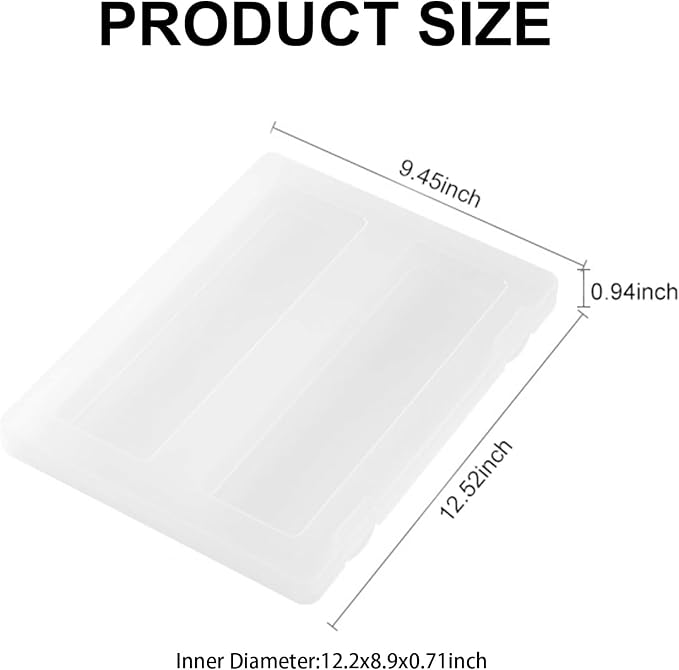 4 Pack A4 Paper Storage Box, A4 Document Case for 8.5" x 11" Letter Paper, Scrapbook Storage Box, File Portable Project Case for Magazine,Envelopes(Inner Size 12.2 x 8.9 x 0.7 in)