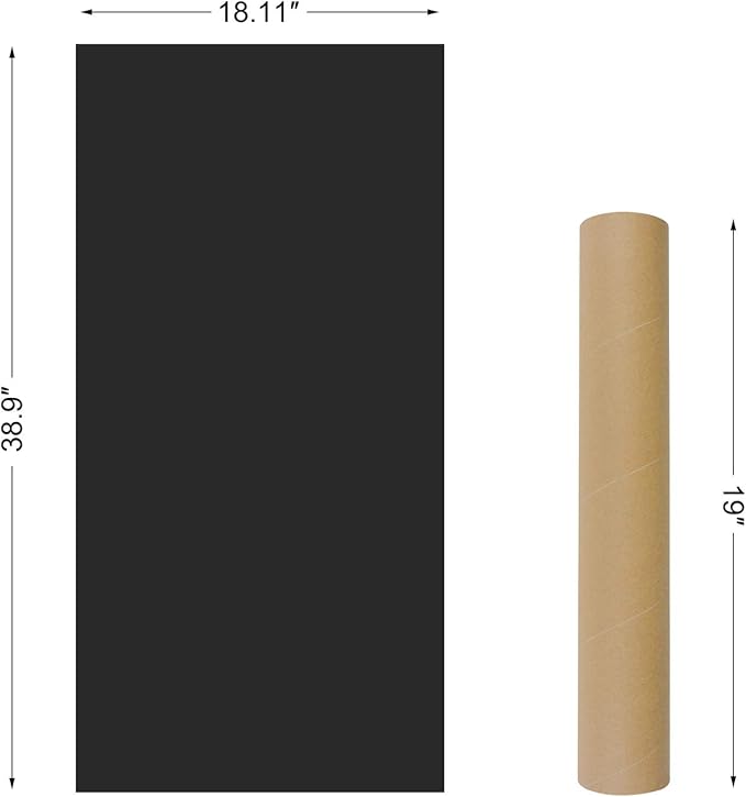 Board2by Magnetic Chalkboard Contact Paper for Wall, 38.9 x 18 Self Adhesive Chalk Board Wallpaper, Blackboard Paper with 46 Magnetic Letters for Kids, Black