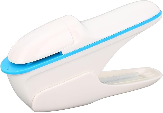 Zunate Stapleless Stapler, White Portable ABS for Home and Office Use, 8 Sheets A4 Paper Capacity No Staple Mechanism for Secure and Easy Binding Paper