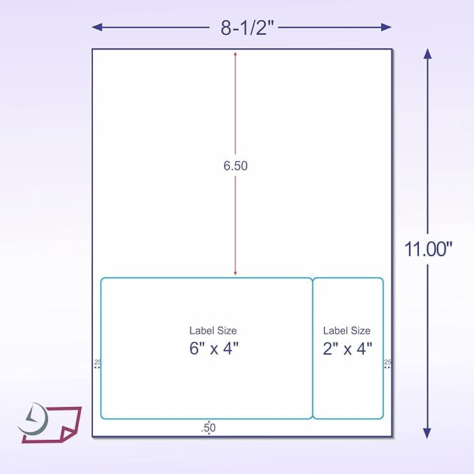 Next Day Labels - Integrated Laser Form with Label Combination (6x4 & 2x4 | on Bottom | Case of 1500)