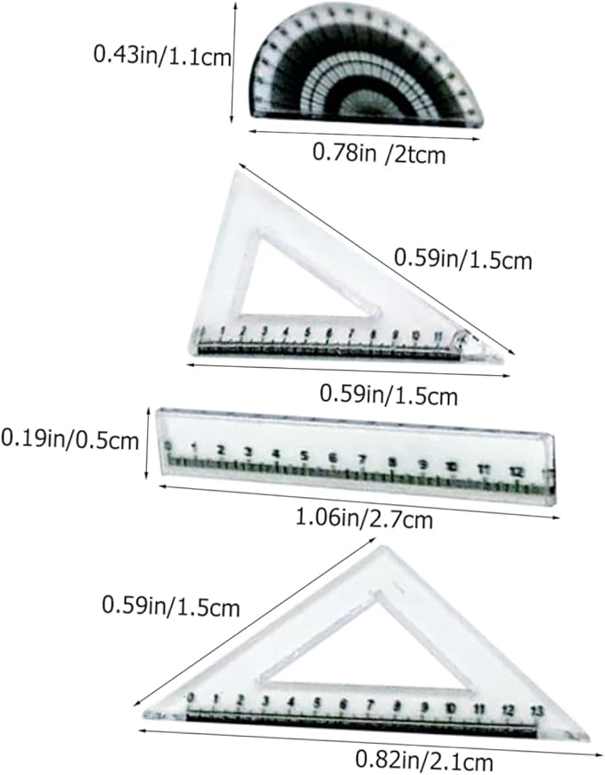TOYANDONA 2 Set Miniature Doll House Rulers Accessories PP Material Scale Measuring Tools for DIY Scene Building Accurate Scales Compact Portable Design for Dollhouse Teachers and Engineers