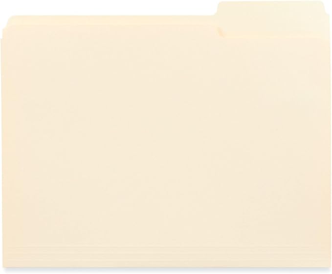 Universal Top Tab File Folders, 1/3-Cut Tabs: Assorted, Letter Size, 0.75" Expansion, Manila, 250/Box