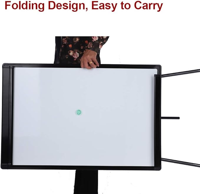 40" x 28" Magnetic Dry Erase Easel Board with Tripod Stand, Height Adjustable Office Presentation Writing Board Easel, Includes 25 Sheets Flip Chart Paper Pad, Magnets & Eraser, Black Frame
