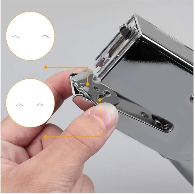 Desk Stapler Office Stapler Hand-held Stapler Metal Stapler Small Labor-Saving Stapler Office Desktop Accessories 40 Pages of Silver School Supplies (Color : Silver)