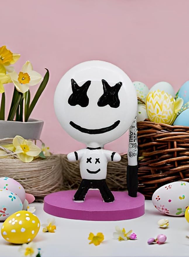 Dry Erase Board - TITTO Original, Draw Your Ideas - Spring Break Gifts - Ceramic Doll - Easter Deco Gifts - for Any Desk - Pink Work Home Office (Pink)