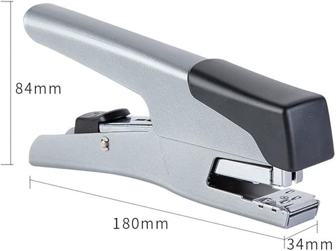 Desk Stapler Handheld Stapler Durable Metal Stapler 20 Sheets of Paper Capacity Suitable for Office Document Binding Available in Silver/Black Colors School Supplies (Color : A)