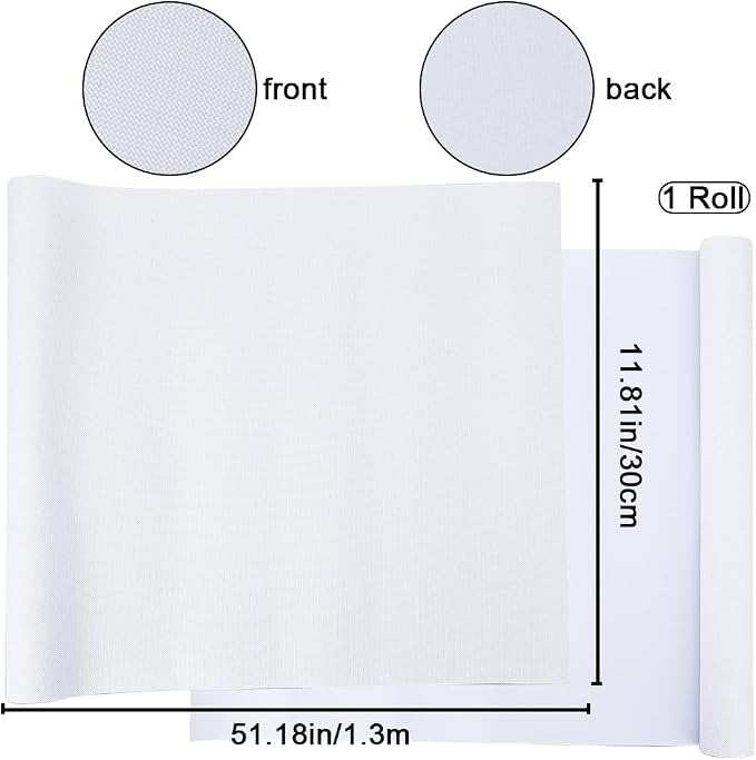 CRASPIRE 51 x 11.8inch Linen Book Cloth for Book Binding Fabric Surface Paper Backed Bookcover Album Scrapbooking Archival DIY Covering Protector Bookcloth Bookbinding Supplies Linen White
