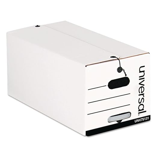 Universal Quick Set-up String-and-Button Boxes - Letter - White Textured Cardboard - Carton of 12