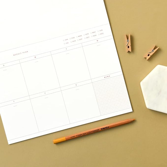 Monolike Basic B5 Monthly + Weekly Planner pad, A SET - Academic Planner, Weekly & Monthly Planner, To-do list, Note pad, Scheduler