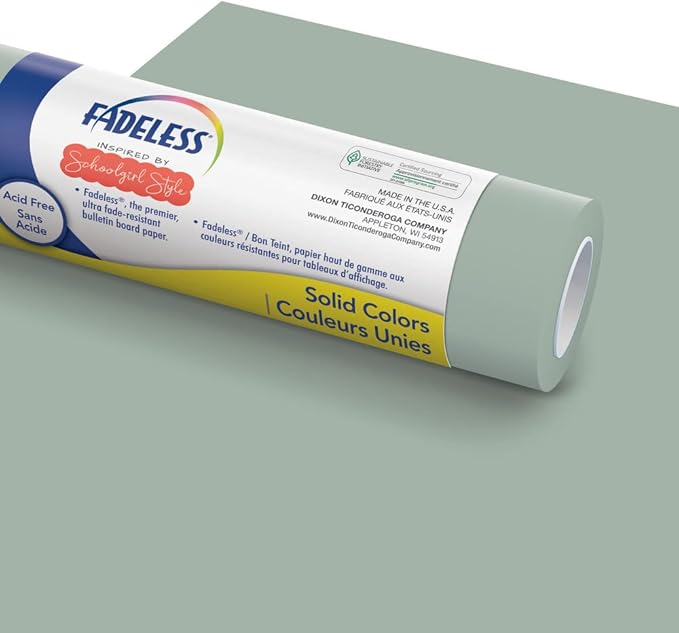 Fadeless Schoolgirl Style Bulletin Board Paper, Vintage Chalkboard, 47.25" x 50', 1 Roll