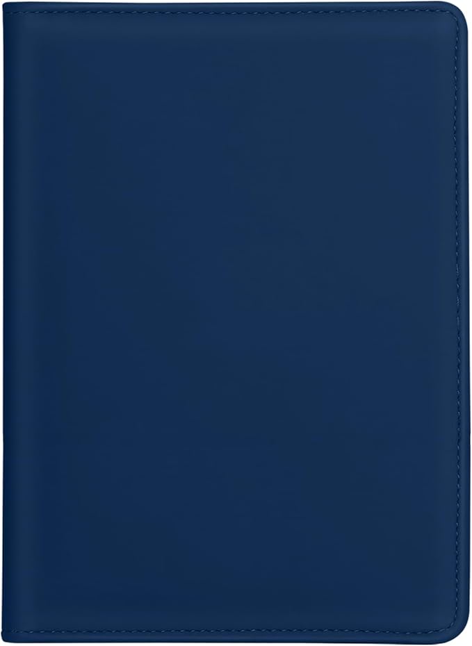 Junior Padfolio Folder - A5 Portfolio Binder Case with 5 x 8 Writing Pad and Interior Storage Pocket Executive Business Organizer for Men Women, Navy Blue