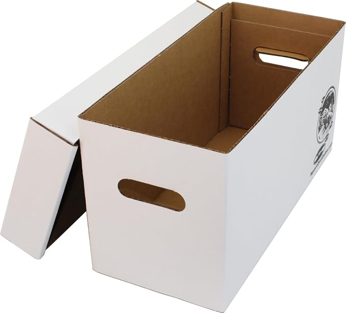 Square Deal Recordings & Supplies 7" 45rpm Vinyl Record Storage Box - Heavy Duty Cardboard with Removable Lid - Holds up to 200 7" Records - 5 Boxes #07BC09HD