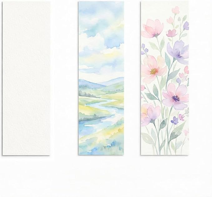50 Pcs Watercolor Paper Blank Bookmarks140 lb/300 GSM Watercolor Bookmarks for DIY Classroom Projects Crafts and Gift Tags 7.8 x 1.9 Inches