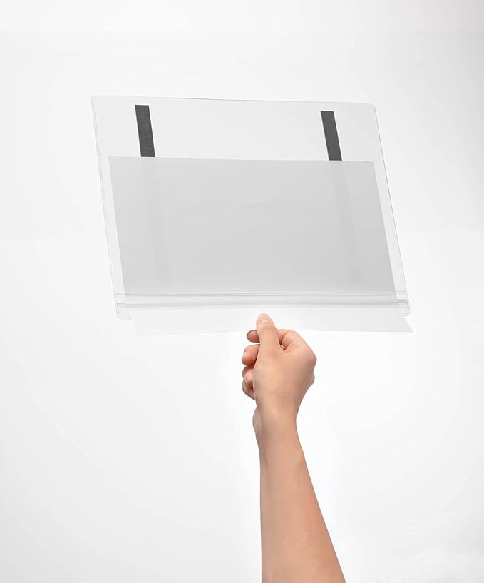 Durable Water-Resistant Letter Magnetic Sign Holder - Pack of 5 Transparent Document Holders - 8.3" x 11.7" Inches Document Display - IPX5 Tested and Perfect for Outdoor Information Displays