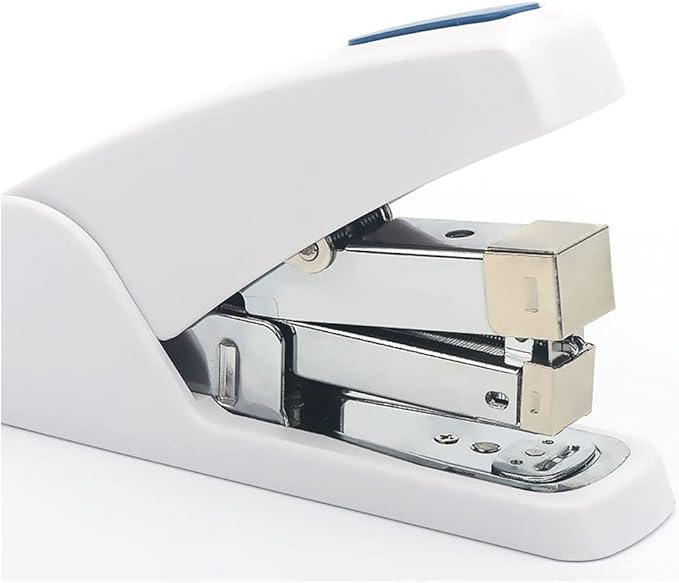 Desk Stapler Desktop Stapler Durable Metal Stapler 50 Pages Capacity Multifunctional Single Finger Contact Stapler Suitable for Office Or Desk White School Supplies (Color : A)