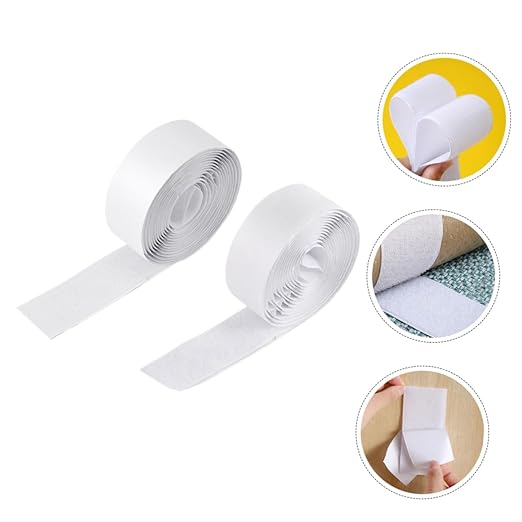 Sosoport 2M Guitar Effect Pedal Mounting Tape Heavy-Duty Hook and Loop Strips 2PCS Adhesive Fasteners for Pedalboard Accessories Waterproof and Strong Grip