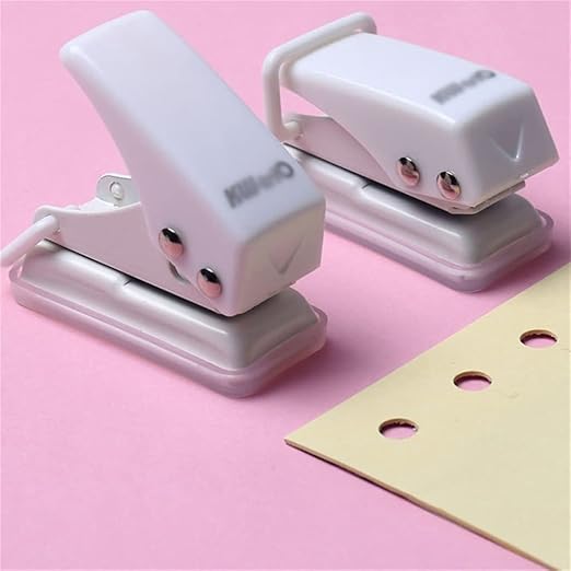 Mini Single Hole Punch Portable Planner Round Binder Label Card Manual Scrapbook Craft DIY Machine Stationery(D)