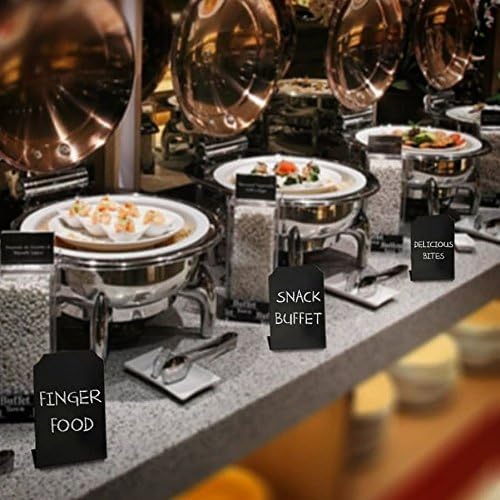 Chalkboard Sign with Stand | Mini Tabletop Food Display -Small Chalk Blackboards with Stand for Cafe & Restaurant Parties Place Cards Buffet Menus and Events Weddings - 4 x 6 Boards (6)