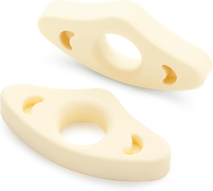 Book Page Holder, Silicone Book Thumb Page Holders for Reading Hands Free, Book Lovers Gifts & Book Accessories, 2 Pack (Medium Size, Off White)