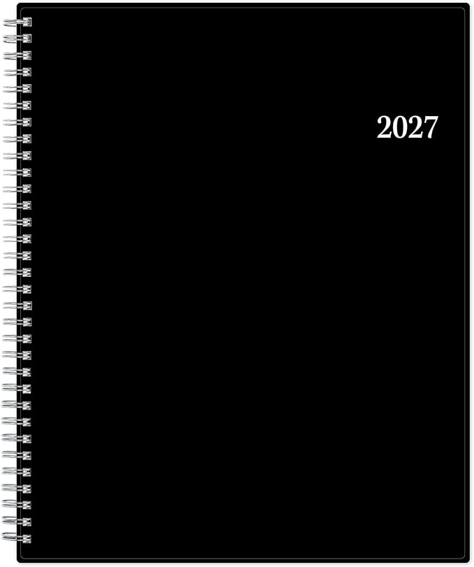 Blue Sky 2027 Weekly and Monthly Planner Calendar, Includes January 2027 - December 2027, 8.5" x 11", Flexible Cover, Wirebound, Laminated Tabs, Storage Pocket, Enterprise