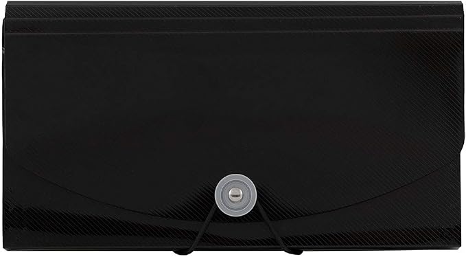 JAM PAPER Accordion Folders - 13 Pocket Plastic Expanding File - Check Size - 5 x 10 1/2 - Black - Sold Individually