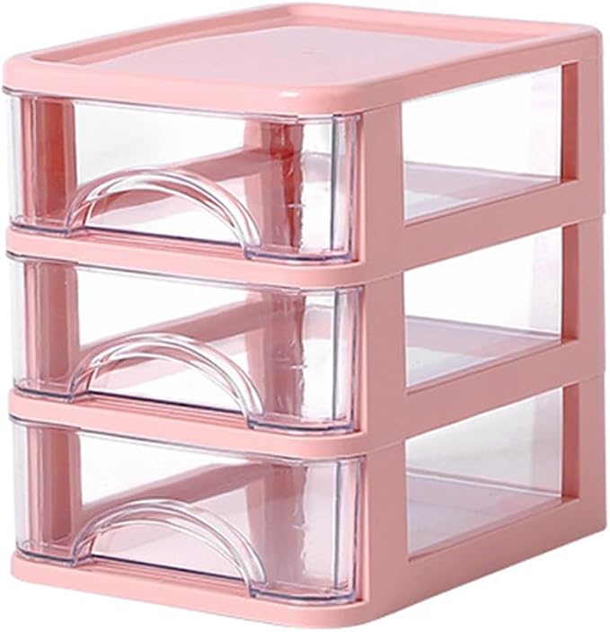 ljhnba Desktop Storage Box Stackable Cabinet Small Drawers Organizers Stationery and Supplies Clear Organizer with Drawers Stationery Organizer Box