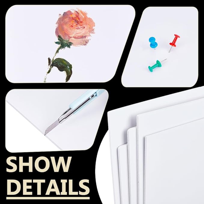 BENECREAT 5Pcs 12x8.3 Inch White Foam Boards, 4mm Rectangle PVC Foam Sheet Poster Board for Mounting, Crafts, Art, Display, Presentation and Projects